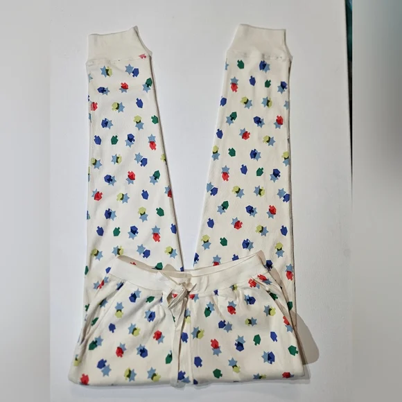Hannah Anderson Holiday Jogger Pants Womens XS White Dradel Star Of David Print - Picture 3 of 8